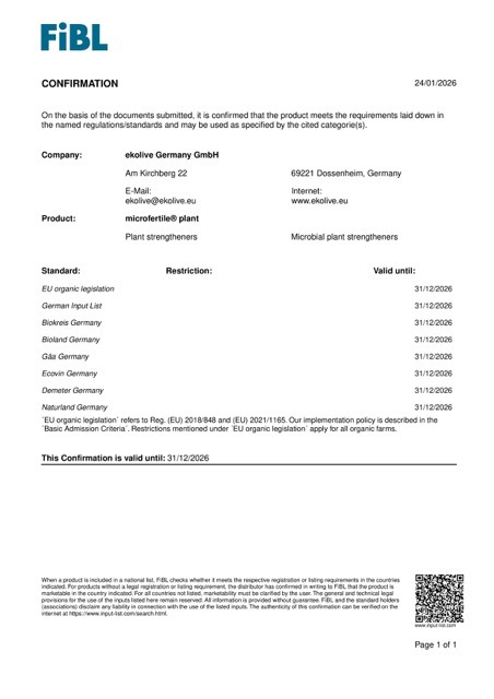 FiBL Listing DE — microfertile® plant
